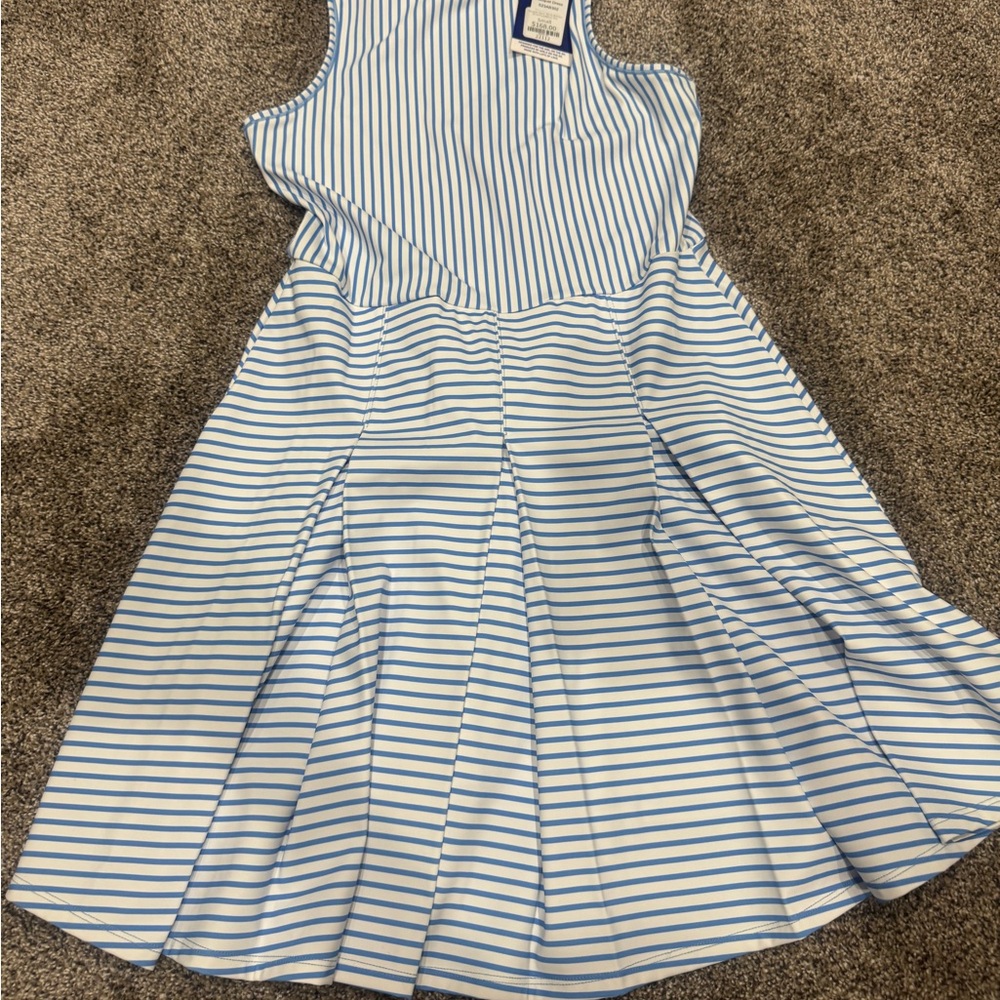 Addison Bay Blue and White Striped Women’s racquet athletic Dress